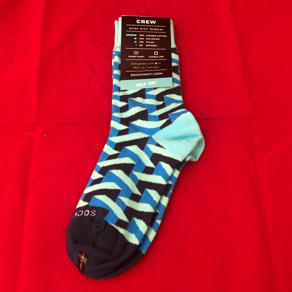 Sock Fancy Crew Cut Style 200 Needle Combed Cotton Sock - Picture 4 of 5